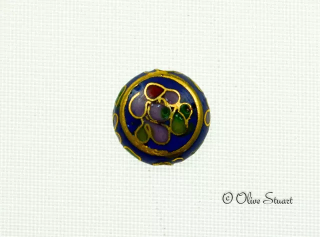 Oriental Cloisonne Beads Loose disc/button 12mm x 6mm