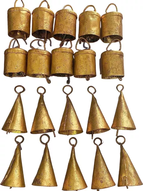 100 cloches de vache triangulaires rustiques en étain en vrac de 3 po.,  cloches en fer bronze de style vintage pour projets d'artisanat/carillons  éoliens/mariage -  Canada