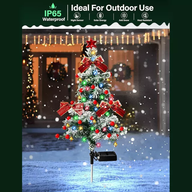 Luces solares de árbol de Navidad exteriores impermeables decoraciones navideñas luces de árbol