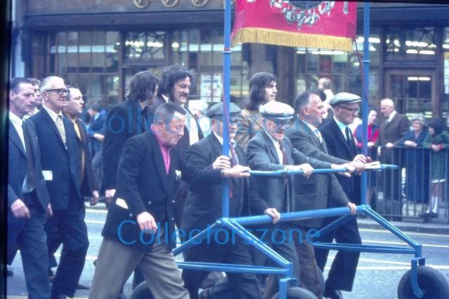 35mm Slide 1970's Doncaster Miner Rally Parade  Banner trolley  Slide 6