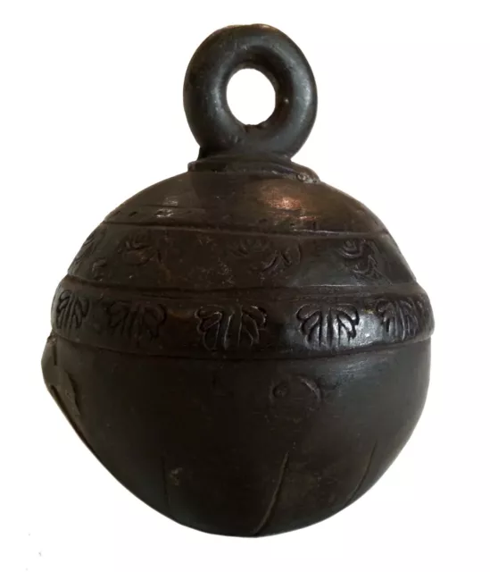 19C Myanmar Burma Antique Bronze Elephant Bell / Karen Tribe Horse Bell 2