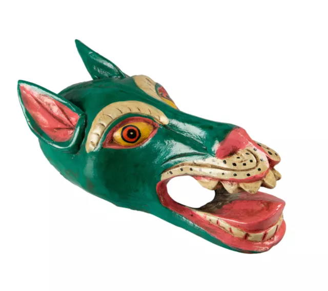 Maschera Cavallo - Rituale Tibetano - 23 CM - Verde - Danse Buddista - Nepal -