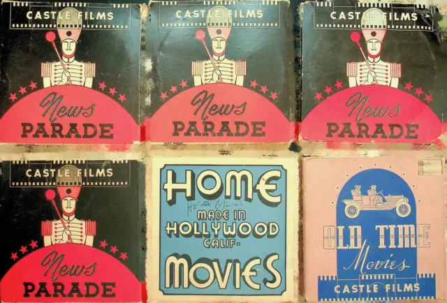 Lot of 6 Castle News Parade 8mm Films World War II Newsreel 1940s in Boxes - H4