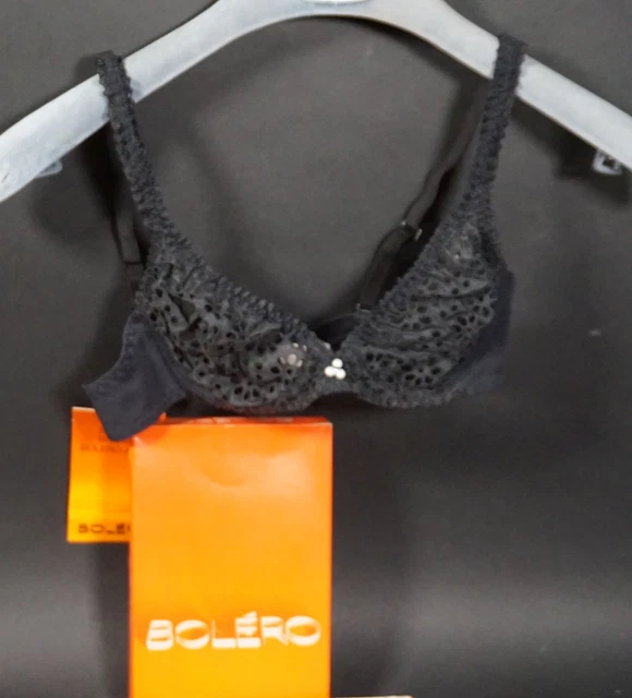 Vero Vintage Bolero France Donna Reggiseno Intimo Lingerie Taglia 65 B Noir Con