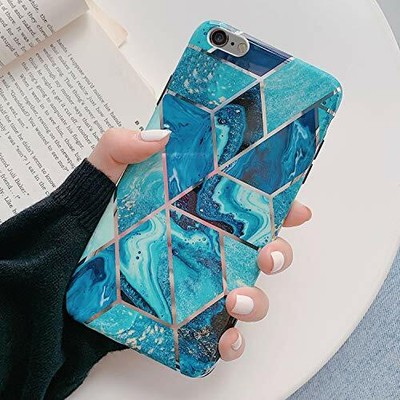 Surakey Cover Compatibile con iPhone X/XS Custodia Silicone Morbido Modello Geometric Marmo Case con Flessibile TPU Bumper Moda Ultra Slim Anti-Scratch Cover per iPhone X/XS,Rosa 
