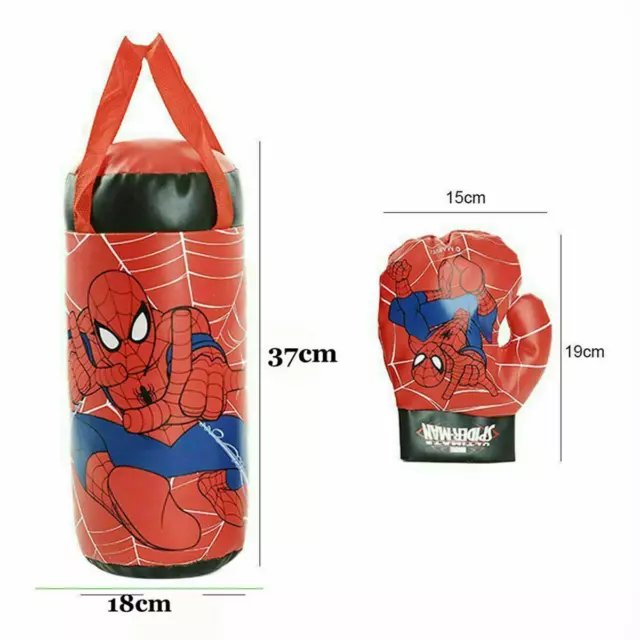 Kinder Box Boxsack Training Avengers Spider Man Boxsäcke Handschuhe Spielzeug DE 2