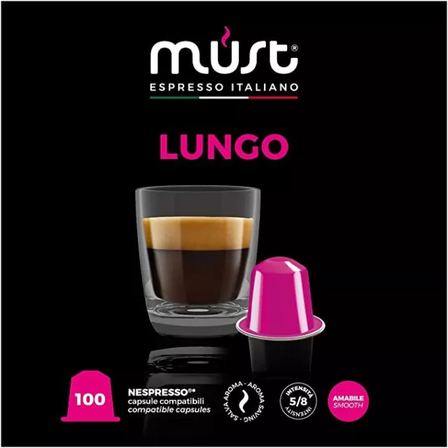 Nespresso Compatible Coffee Pods X 100 ALUMINIUM Capsules LUNGO  VARIETY