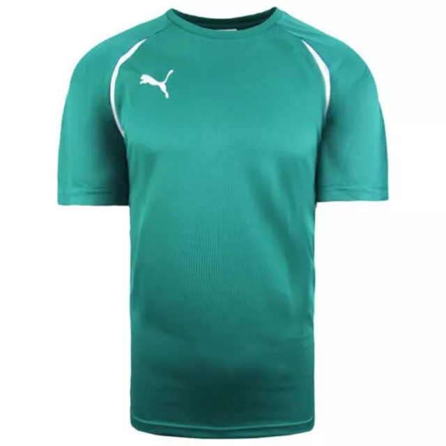 Puma Vencida Short Sleeve Crew Neck Green Mens Football Top 700754 05