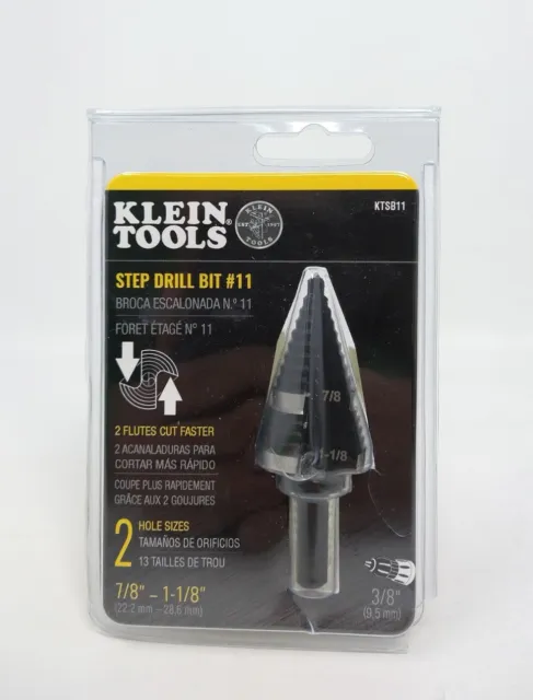 Klein Tools KTSB11 Double Fluted Step Drill Bit KTSB11 #1112