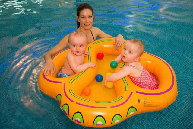 Twin swim float for infant twins  swimming aid double babies ring new