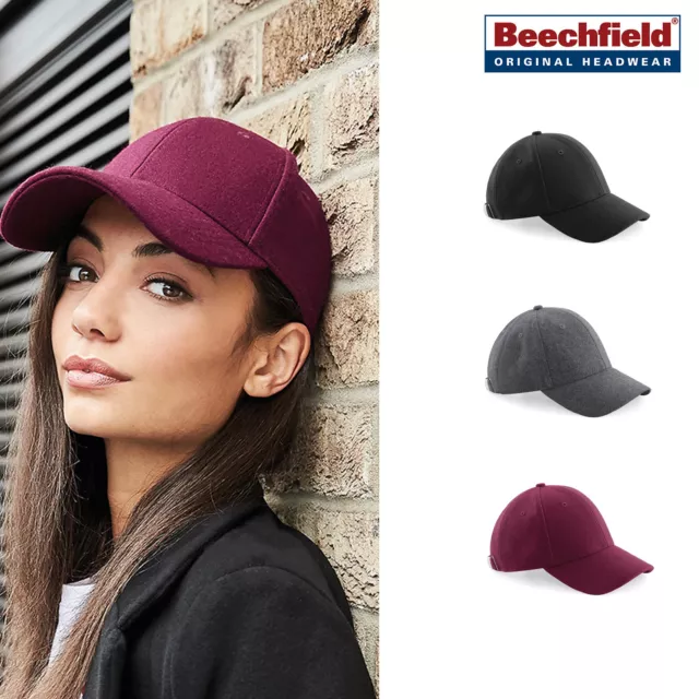 Beechfield Melton Wool 6-Panel Cap - Casual stylish baseball hat for Men & Women