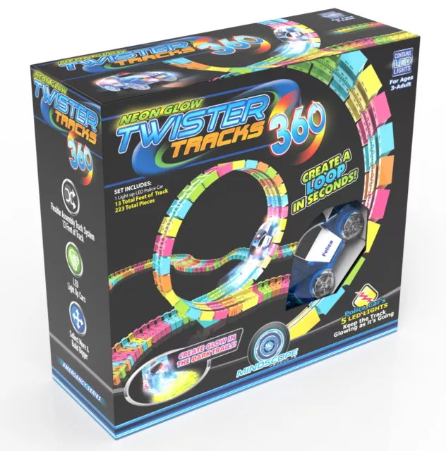 Mindscope Twister Trax 360 15' Glow in the Dark Track Emergency Vehicle Series