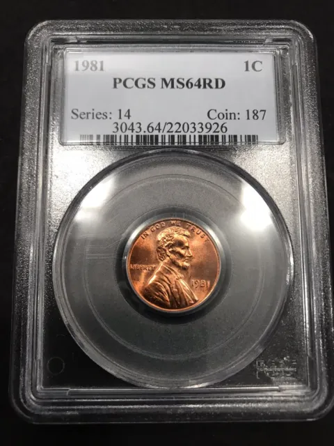 1981 Lincoln Red Penny Certified PCGS MS64RD-Beauty of a Lincoln Penny !!