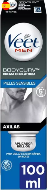 Veet Men Crema Depilatoria Roll-On Axilas para pieles normales 100 Ml