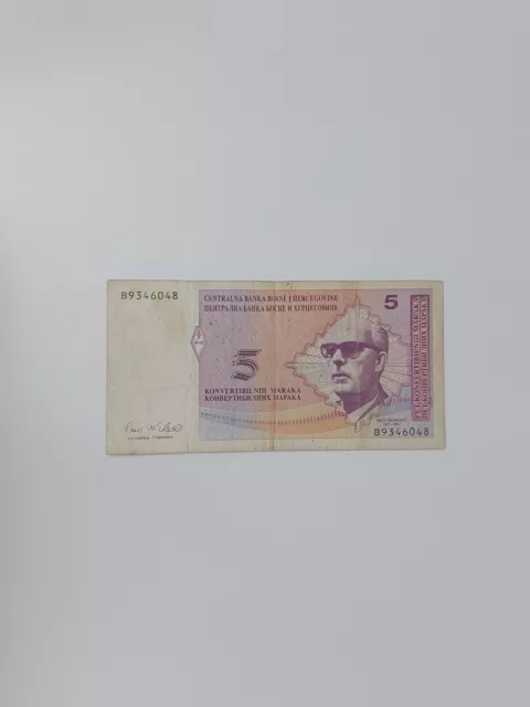 5 Maraka 1998 Bosnien und Herzegowina Banknoten Papiergeld Geldscheine