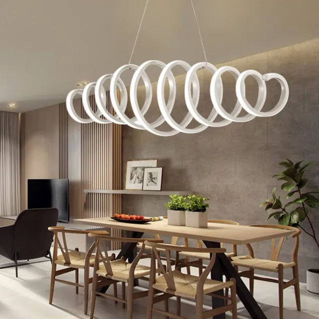 Lampada da soffitto moderna acrilica forma a S onda sala da pranzo lampada a sospensione LED lampada da soffitto