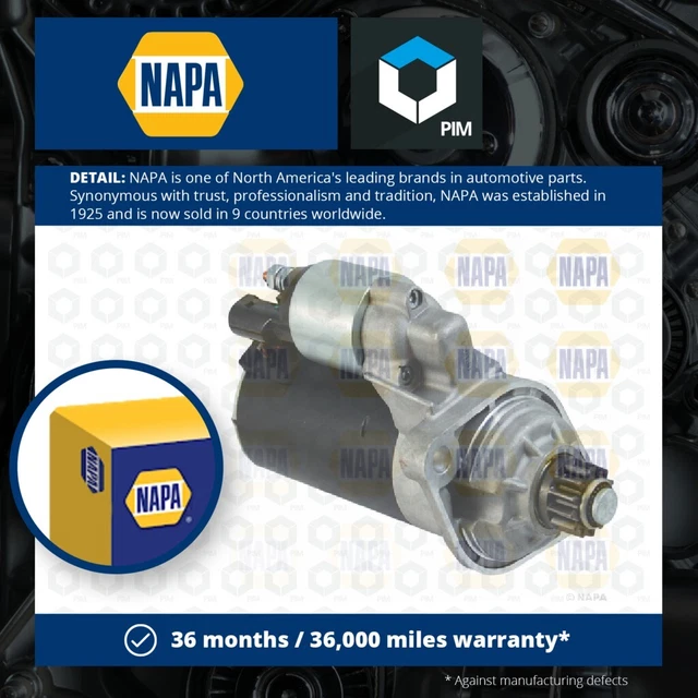 STARTER MOTOR FITS VW PASSAT 1.6D 2009 on NAPA 02Z911021KX 02Z911021C