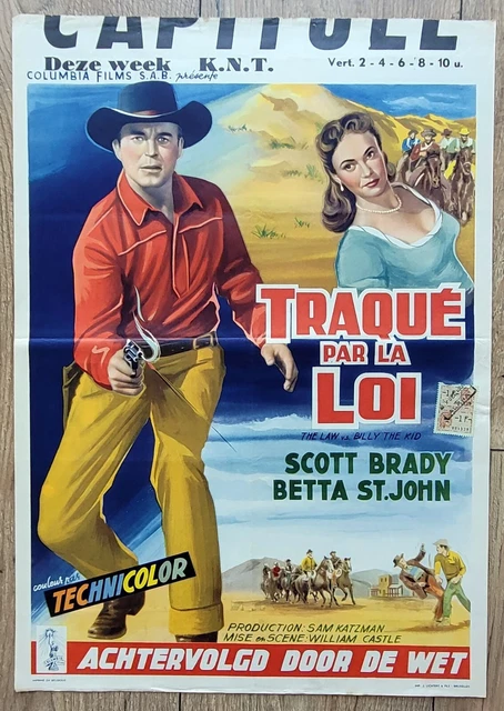 belgian poster western THE LAW vs. BILLY THE KID, SCOTT BRADY, BETTA ST JOHN