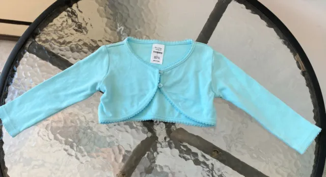 Pretty Size 1 Baby Girls Blue Bolero Cardigan Blue 12 -18 Months Long Sleeve