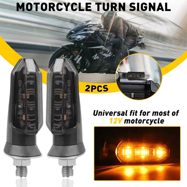 2x Smoke Amber lamp LED Motorcycle Turn Indicator Signal Lights DRL Brake Lamp