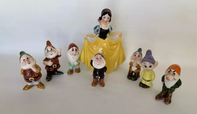 Vintage Rare Snow White and Seven Dwarfs Figurines - Japan