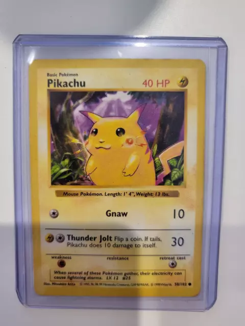 PIKACHU - Base Set - 58/102 - Pokemon Card - Unlimited Edition OG