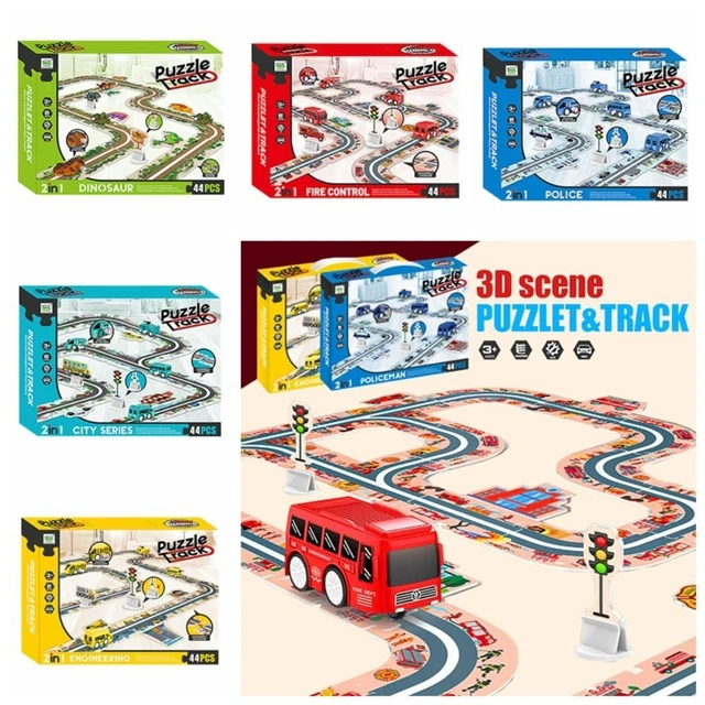 Engineering Car Track Jigsaw Set Dinosaur Children's Vehicles Toy  DIY