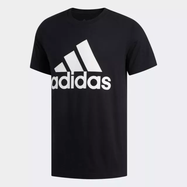 Adidas Logo Graphic Short Sleeve T-Shirt Crew Neck Men Black Size M