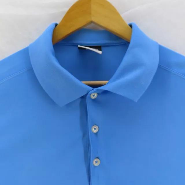 Nike Dri Fit Golf Polo Shirt Mens Adult Size Medium Blue Short Sleeve Casual 2