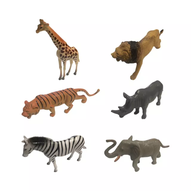 Zootiere Spielfiguren Löwe Tiger Giraffe Zebra Nashorn Elefant Speilzeug Kinder