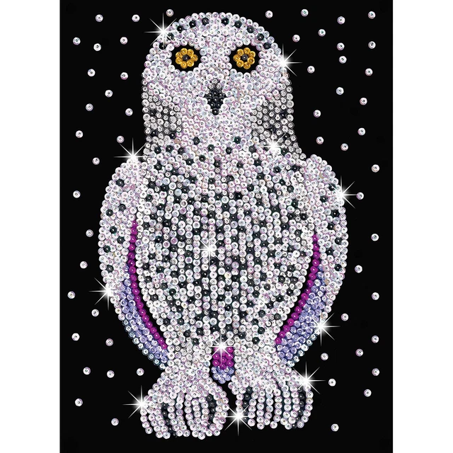 Elegante Sequin Artículo Plug-Imagen Búho Blanco 28x37x3, 5cm Infantil