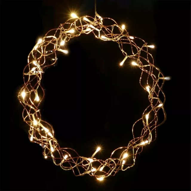 Lunartec Lichtkranz Weihnachten: 2er-Set LED-Lichterkränze für Fenster,  Türen u.v.m., 32 warmweiße LEDs (Fensterbeleuchtung Weihnachten)