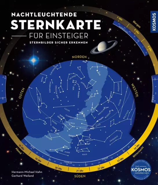 Nachtleuchtende Sternkarte für Einsteiger | Hermann-Michael Hahn (u. a.) | 2 S.