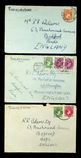 Sephil Nigeria Kgvi Lot Of 3 Ww2 Force's Mail Cover To Gb, 1 Redirected