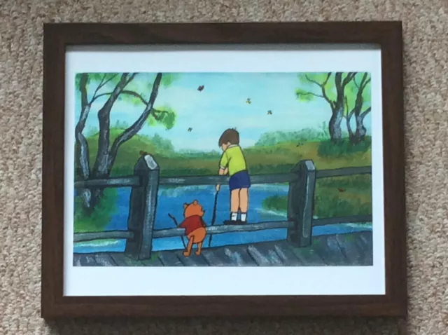 Winnie The Pooh - Pooh Sticks Watercolour Painting