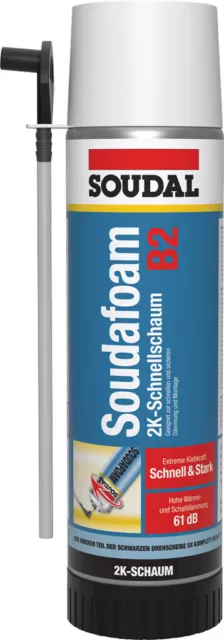 Soudal Soudaform B2 2K Espuma PU de Construcción Montaje Marco 400ml Lata