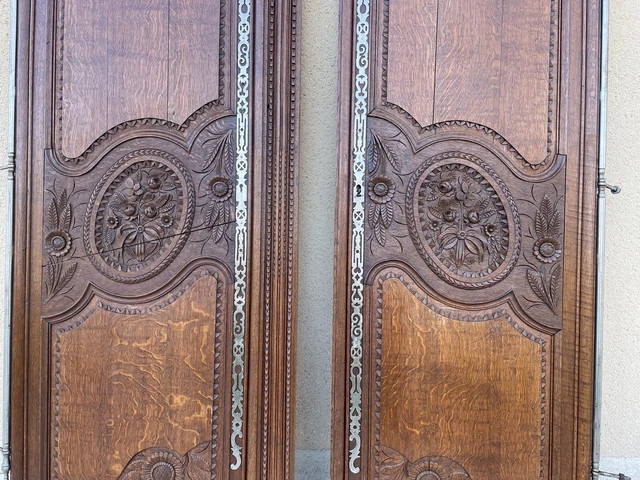 Antique French Carved Armoire Doors Architectural Salvage Design Reclaimed 4