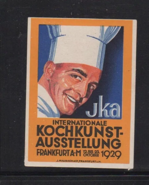 German Advertising Stamp- 1929 International Culinary Exposition, Frankfurt -MNH