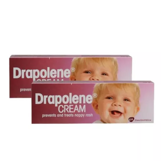 Drapolene Cream 2x55g Prevents Treats Nappy Rash Baby Relief Soothes Minor Burns 3