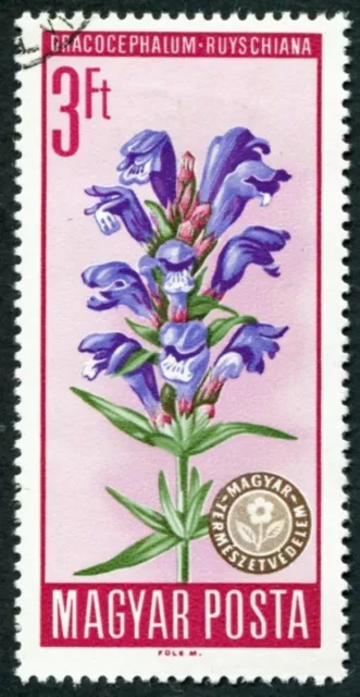 HUNGARY 1966 3fo SG2172 used NG Flower Protection Dracocephalum ruyschiana ##W54