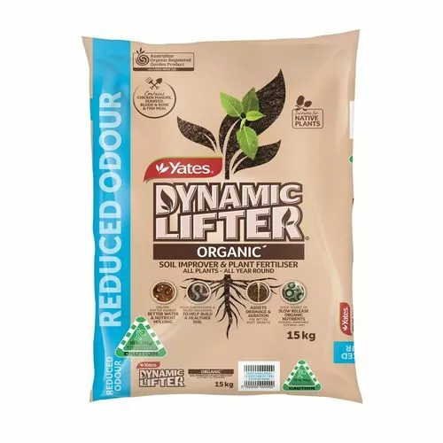 Yates 15kg Dynamic Lifter Reduced Odour Organic Soil Improver And Plant Fertilis