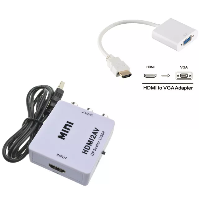 1080P HDMI to RCA Audio Video AV CVBS Adapter Converter For HDTV Mini Composite