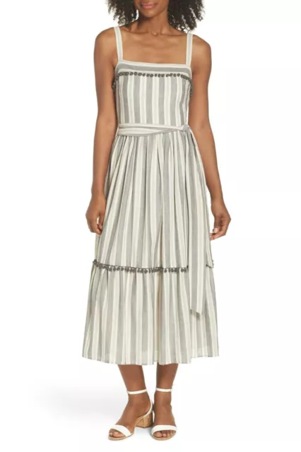 Maggy London Women's Petite Stripe Flounce Sundress Dress Size 12P