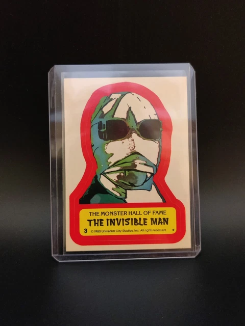 1980 Universal Studios - Monster Hall of Fame Sticker Card #3 The Invisible Man