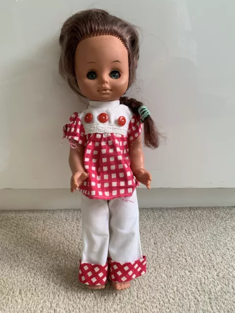 Vintage 1970s Girl Doll With Original Clothes