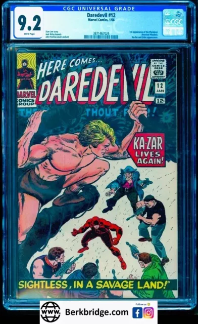 Daredevil 12 Cgc 9.2 White Pages 1/66 💎 Rare Hi Grade Only 1 9.8 On Census