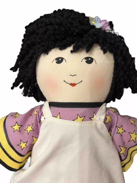 Mary Engelbreit Jeannie Cloth Doll 1996 16.5” Black Curly Hair. VERY RARE HTF 2