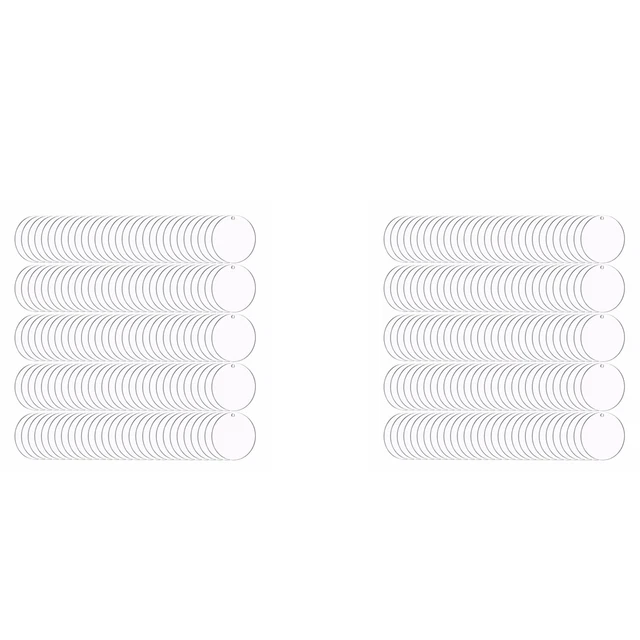 400 piezas Llave Acrílica Redonda Colgante Vacío, 5,1 cm, Acrílico Claro KrD8R1