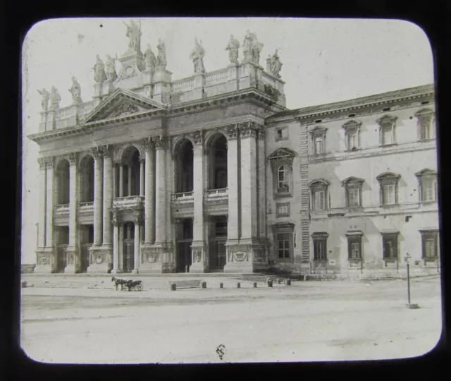 Glass Magic lantern slide ST JOHN LATERAN EXTERIOR C1900 ROME ITALY ROMA