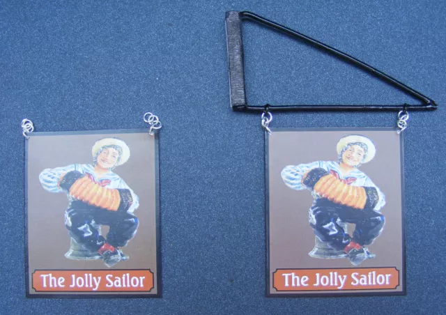 The Jolly Sailor Pub Sign Tumdee 1:12 Scale Dolls House Inn Bar Drink Accessory